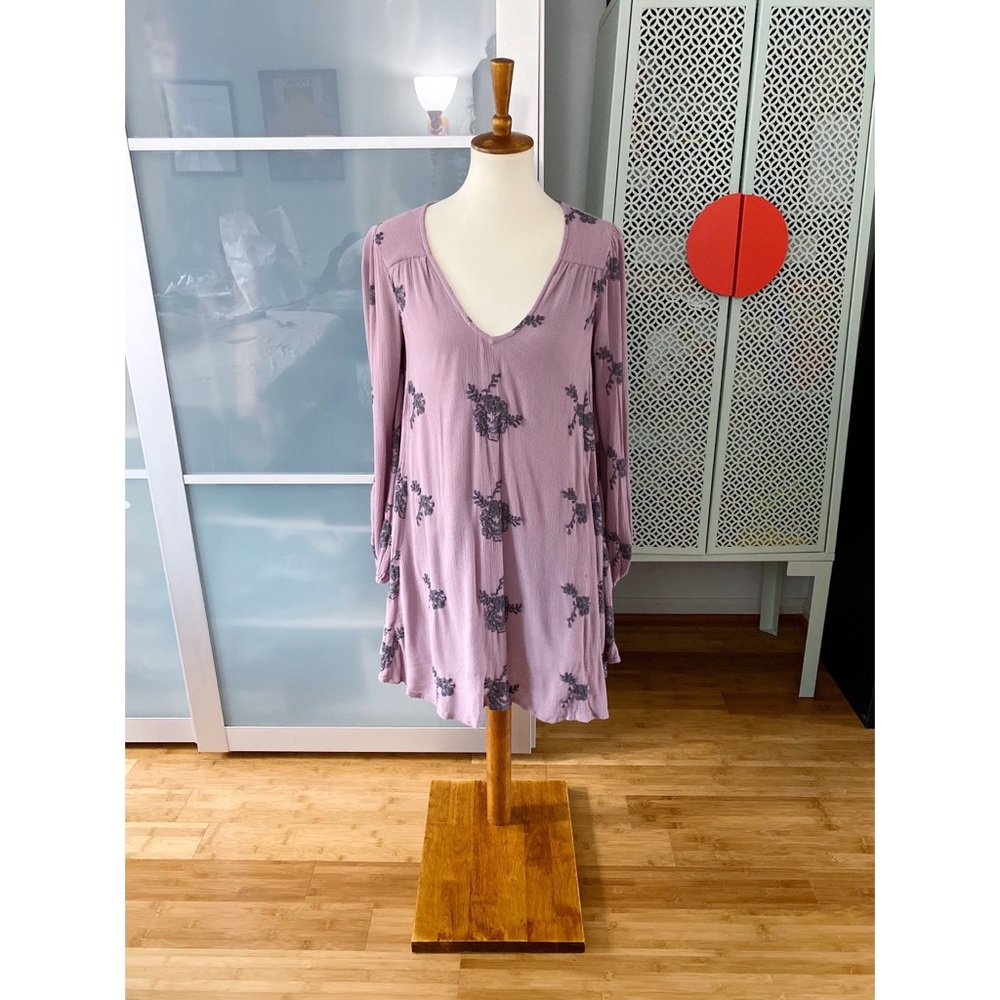 Free People Austin Embroidered Dress in Elderberry - Picture 1 of 12